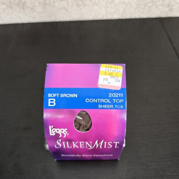 L'eggs Pantyhose Control Top SILKEN MIST SOFT BROWN Size B 20211 Sheer Toe New - Picture 2 of 5